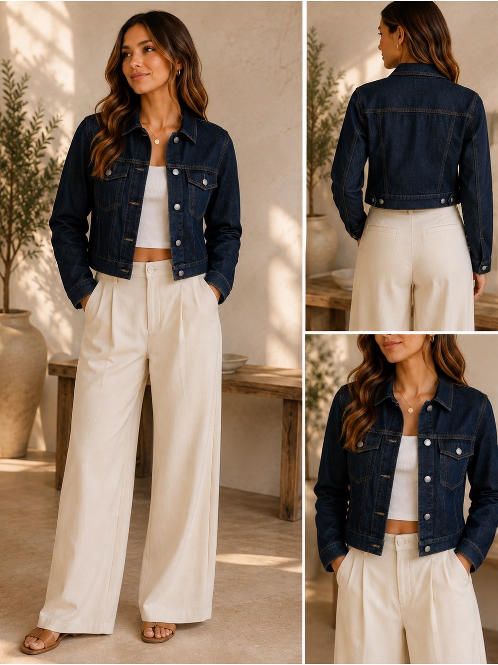 Madewell Dark Indigo Cropped Denim Jacket